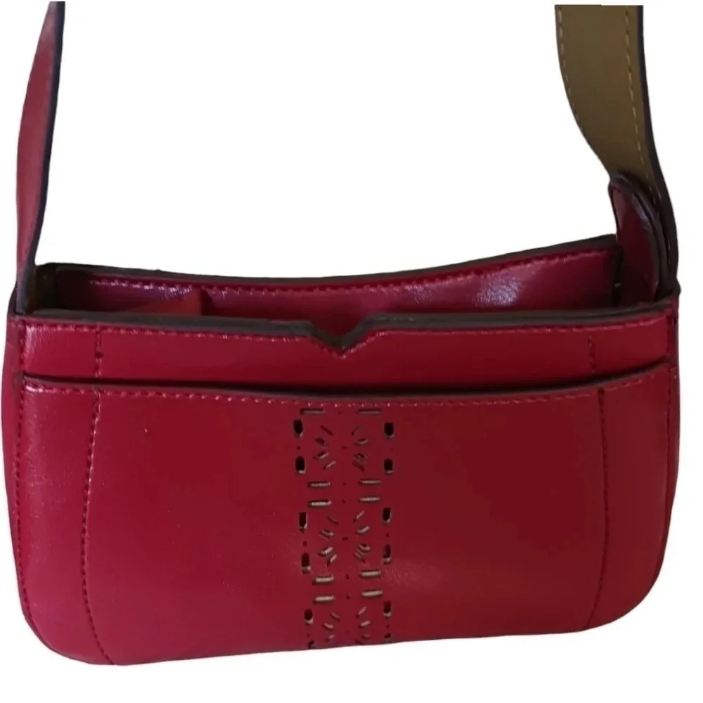 Mondani shoulder bag faux leather purse burgundy color - Picture 4 of 11